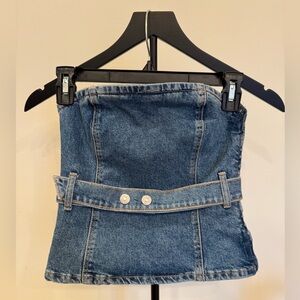 Zara Blue Denim Tube Top